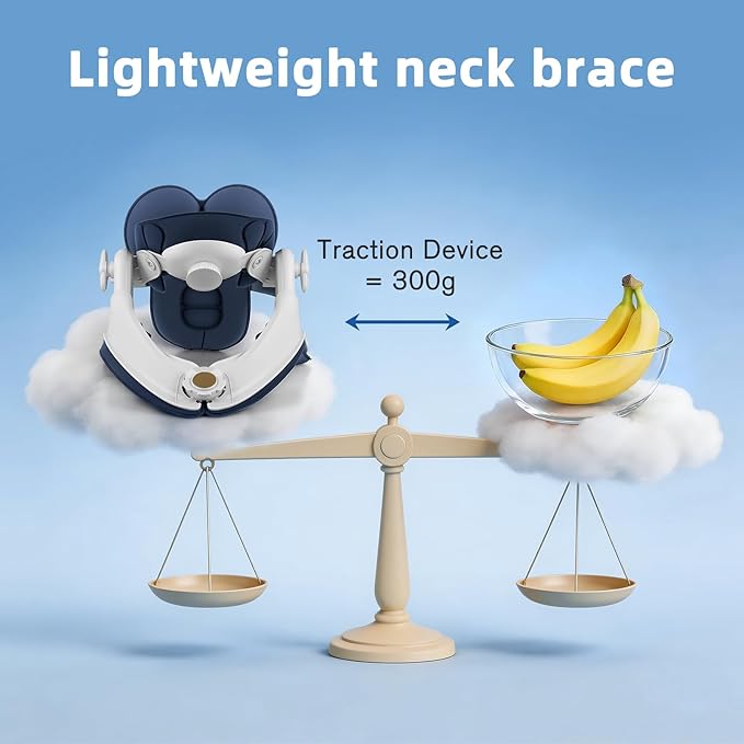 Cervical Neck Traction Device -FSA Eligible HSA Eligible,Adjustable Neck Stretcher,Lightweight Neck Support Brace For Cervical Spine Decompression,Pain Relief Neck Decompression Tension Relief
