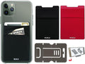 RFID Blocking Phone Card Wallet - Double Secure Pocket - Ultra-Slim Self Adhesive Credit Card Holder Card Sleeves Phone Wallet Sticker All Smartphones (Black Red)-2PC