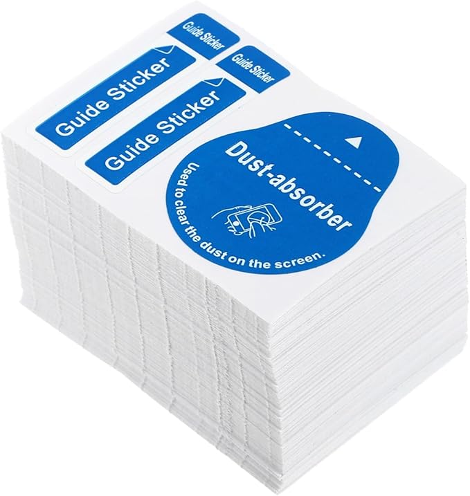 Uonlytech 400Pcs LCD Screen Dust Removal Stickers Phone Dedust Sticker Tablet Cleaning Decals High-Grade Material Portable Convenient Effectively Removes Fingerprints