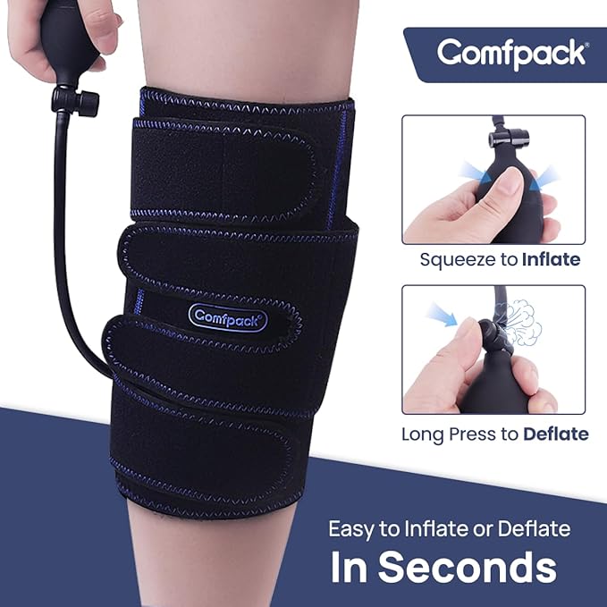 Compression Knee Ice Pack Wrap for Sports Injuries, Large Knee Brace with Ice Pack for Swelling and Recovery Support, Sprains, Meniscus Tear, Osteoarthritis, ACL