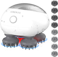 Electric Scalp Massager, Portable Head Stress Relax,IPX7 Waterproof Rechargeable Head Massager Scalp Stress Relax, Body for Deep Cleansing, Relief, Hair Growth (Silver)