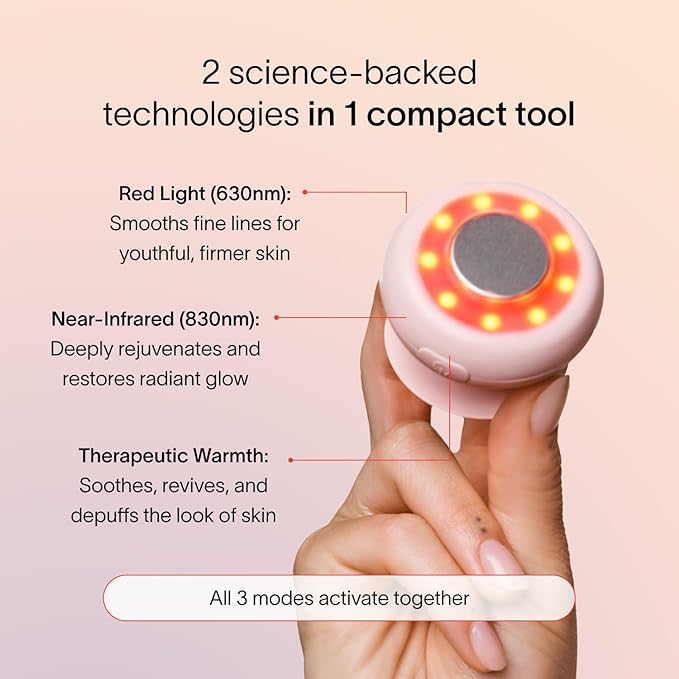 Solawave Red Light Therapy Device for Face & Body | Near Infrared Light Therapy for Rejuvenation | Portable Facial Skincare Solution | Soothes & Depuffs Skin, Reduces Appearance of Lines & Wrinkles