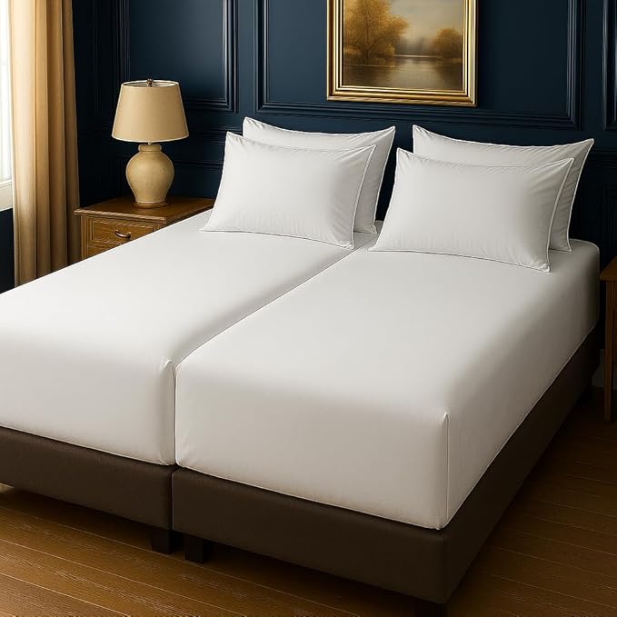 Degrees of Comfort Coolmax® Cooling Bed Sheets Split King Size for Hot Sleepers, Moisture Wicking Sheet Set for Night Sweats, 16" Deep Pocket, Ultra Soft, Cozy for All Seasons, White 5 Pieces