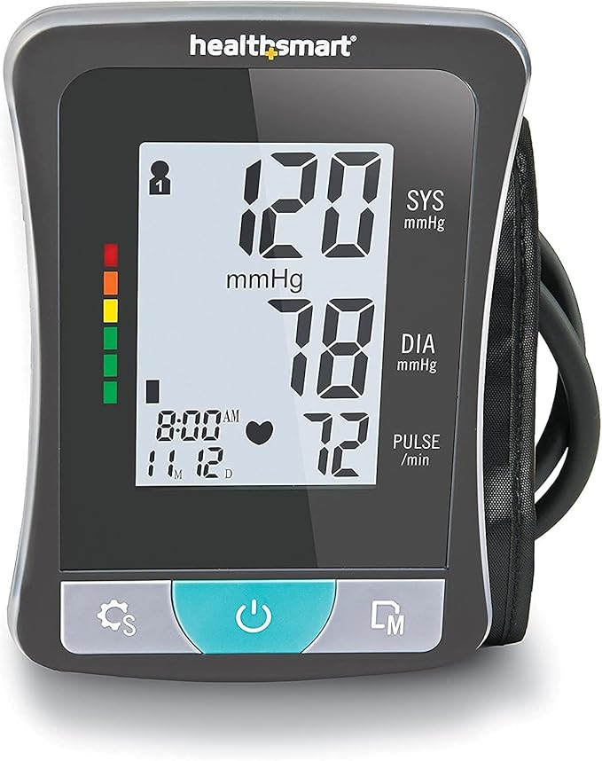 HealthSmart Digital Select Arm Blood Pressure Monitor with Automatic Upper Arm Cuff that Displays Blood Pressure, Pulse Rate and Irregular Heartbeat, Stores up to 120 Readings for 2 Users