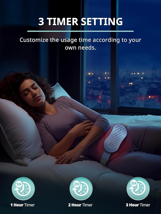 Slimpal AI Portable Heating Pad for Period Cramps, Smart AI Heat Chip, Electric Cordless Heating Belt for Back, Belly, Waist, Stomach, Menstrual Wearable Heating Pad, Violet S2