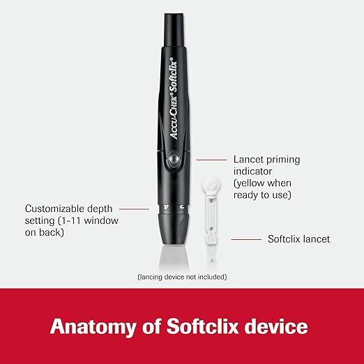 Accu-Chek Softclix Diabetes Lancets for Diabetic Blood Glucose Testing (Pack of 100) (Packaging May Vary)