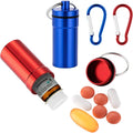 Keychain Pill Holder for Nitroglycerin, 2 Pack Mini Waterproof Portable Travel Purse Pocket Pill Case, Keychain Fob Container for 25ct Nitro/Nitroglycerin Bottle (2pcs-Red + Blue)