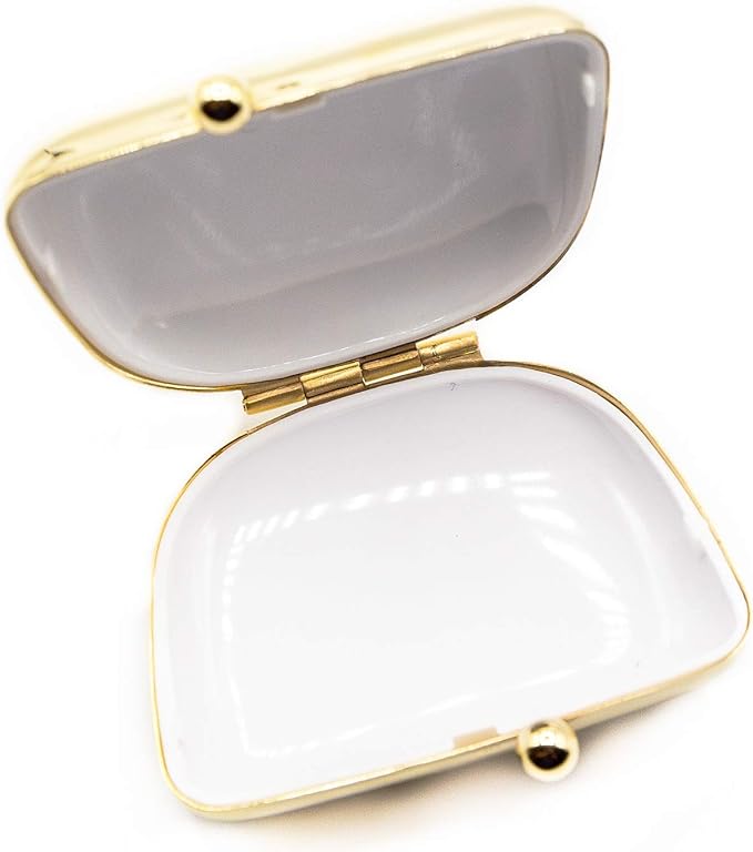 Gold Classic Purse Shaped Pocket Purse Portable Travel Pill Box & Medicine Organizer (1 Large Compartment)