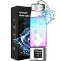 Hydrogen Water Bottle Generator - SPE/PEM Tech Hydrogen Water Machine - 6000 PPB Portable hydrohealth Water Bottle for Kidney Health Hydrogen Bottle with OLED Display (A Touch/Silver/Narrow)