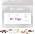 125 Packs Small Pill Bags, Sturdy 6 Mil Thick 3x2.75'' Plastic Bags Jewelry Bags Reclosable, Clear Zip Lock Bags, Resealable Poly Bags for Pill Travel, Beads,Small Craft Pieces, Packaging