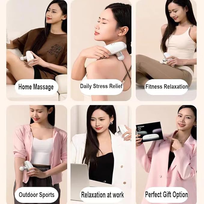 Integrated Design Mini Massage Gun – Portable Deep Tissue Massager, Intelligent Pressure-sensing Brushless Motor, One-piece Percussion Muscle Massage Gun Easy to Carry for Travel, Mothers Day Gifts