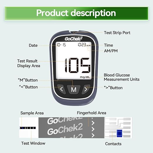 MicroTech Blood Glucose Monitor Kit 100 Strips & Lancets, No Coding, 500 Storage, Wider HCT for Family