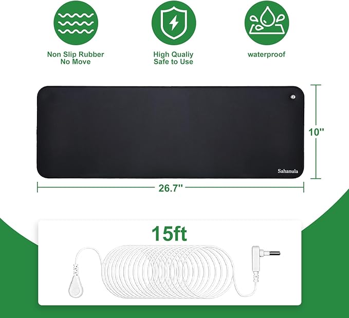 Grounding Mat for Feet - 10"x26.7" Conductive Earth Grounding Pad for Improved Sleep Energy Health, Magnetic Field Grounded Pad, Indoor Connected Grounding Mat for Bed Desk Home Office Work
