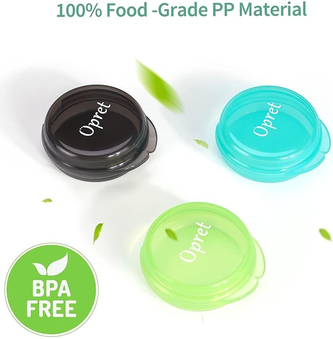 Opret Small Pill Box (3 Pcs), Cute Pill Case Portable for Pocket Purse Briefcase Travel Pills Box Medicine Storage Container Earplug Case (Black&Cyan&Green)
