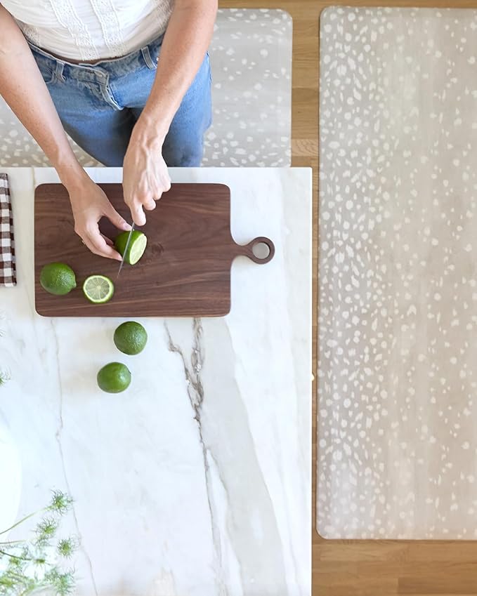 House of Noa Nama Standing Mat – Anti-Fatigue Cushioned Kitchen Mats for Floor | Ergonomic Bounce-Back Foam Kitchen Mats | Anti-Fatigue Mats for Kitchen & Standing | Fawn Shea | 22"x72"