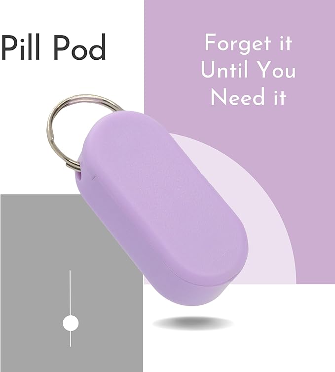 Standard Magnetic Keychain Pill Holder – Larger Capacity, Durable & Lightweight with Sleek Minimalist Design – Secure, Portable Travel Pill Organizer for Everyday Use (Lavender)