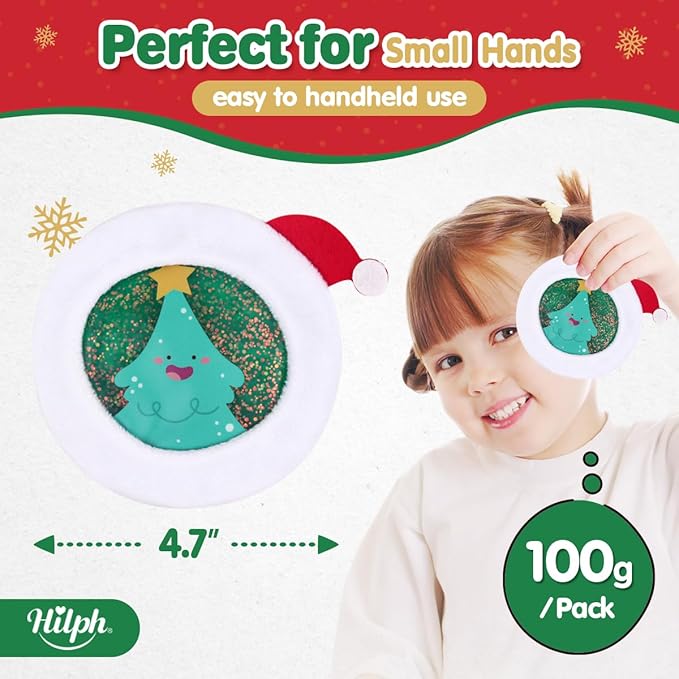 Christmas Kids Ice Packs 4 Pack with Santa Hat Covers, Reusable Festive Gel Packs for Kids Stocking Stuffers, Holiday Boo Boo Relief Gifts for Toddlers Boys & Girls, Small Hot Cold Compress