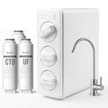 IceJoy TSU 0.01μm Ultra-Filtration Under Sink Water Filter System, 3-Stage Sink Water Filter Tankless Design with Faucet, Smart Panel Display, Eco-Friendly, No Electricity or Water Waste