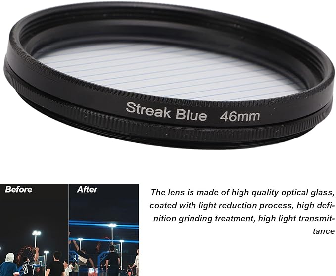 Special Effects Filter, 37mm 40.5mm 43mm 46mm 49mm Special Effects Lens Filter Anamorphic Special Effects Filter,for Most of Digital Cameras on The Market(46mm)