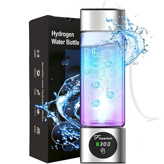 Hydrogen Water Bottle Generator - SPE/PEM Tech Hydrogen Water Machine - 6000 PPB Portable hydrohealth Water Bottle for Kidney Health Hydrogen Bottle with OLED Display (R Touch/Sliver/Coated)