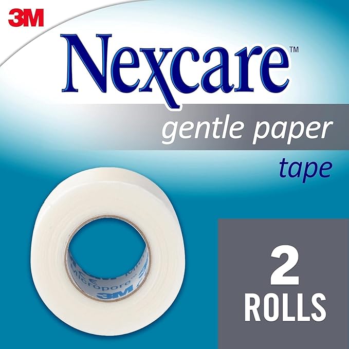 Nexcare Gentle Paper Tape, Medical Paper Tape, Secures Dressings and Lifts Away Gently, 1 in x 10 Yards, 3-Pack (6 Rolls)