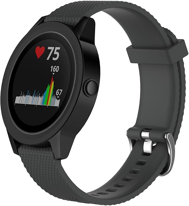 INF 20mm Soft Silicone Replacement Bands Compatible with Garmin Vivoactive 3 / Vivomove/Vivomove HR/Vivoactive 3 Music/Forerunner 245/645 Music