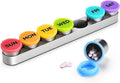 Weekly Metal Pill Case 7 Day, Stainless Steel Pill Box Organizer for Travel, Waterproof Medicine Container, Portable Daliy Pill Holder for Vitamins Fish Oils (Small)