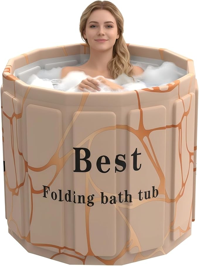 Portable Bathtub for Adult, Foldable Soaking Bathtub for Hot SPA&Ice Bath, Foldable Small Bathtub collapsible bathtub for Bathing, 6-layer Insulated portable tub,Space-Saving (Fantasy 25.9X31.5IN)