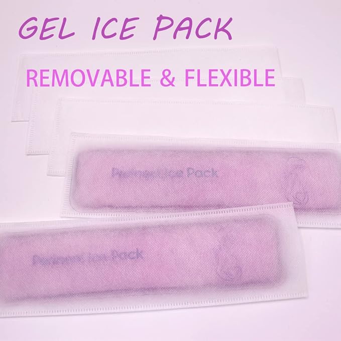 Reusable Perineal Ice Packs for Postpartum & Hemorrhoid Pain Relief, Hot & Cold Pack for Women After Pregnancy, 2 Ice Pack and 3 Non-Woven Cover. Purple