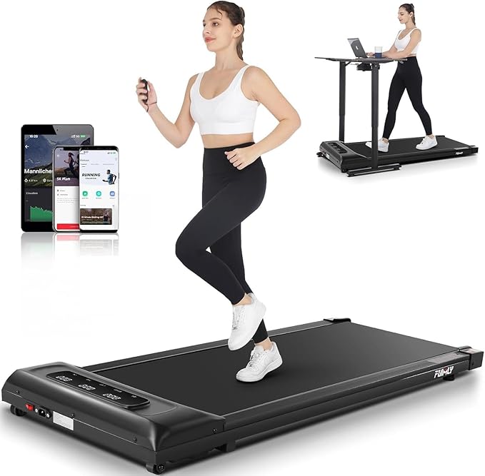 FUNMILY Walking Pad Treadmill Under Desk, 2.5HP Small Treadmill for Home/Office, 2026 Upgrade 3-in-1 Mini Treadmills with App, Remote Control, LED Display, 300 LBCapacity