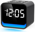 HOUSBAY Wooden Sound Machine Alarm Clock for Bedrooms - Gentle Wake-Up with Birdsong, White Noise for Sleeping, Small Digital Clock for Phone-Free Routine - Charcoal Wood