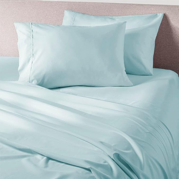 PeachSkinSheets Cooling Bed Sheets for Hot Sleepers - Ultra-Soft Breathable Luxury Microfiber Sheet Set, Moisture-Wicking, Deep Pocket, Oeko-TEX® (Full Size, Beach Blue)