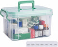Clear Medicine Organizer Storage Box with Tray and Handle,Plastic First Aid Box with Weekly (7-Day) Daily Pill Case,College Medicine Kit for Dorm,Medication Storage Containers