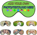 Personalized Eye Mask, Custom Eyeshade Blindfold Add Your Design Image Text Customized Eye Cover with Adjustable Strap for Sleeping Travel Work Naps Blocks Light, Fluorescent Green