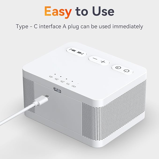 Sound Machine White Noise Machine with 30 Soothing Sounds 32 Levels Volume 5 Timers and Memory Function Effectively Blocks Noise Ideal Sleep Machine for Baby Kids Adults… (White)