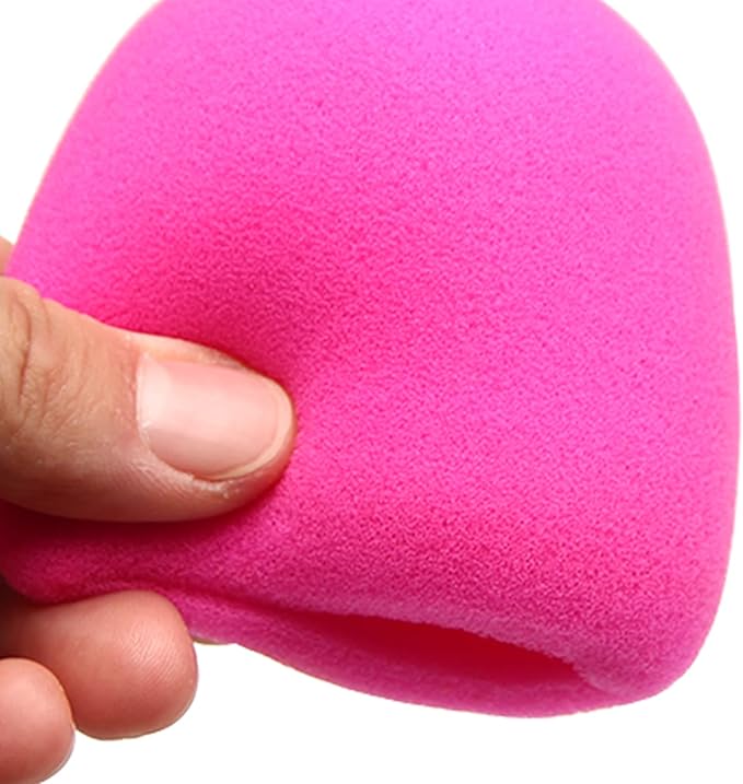 Fielect 2Pcs Microphone Covers Foam Mic Cover Handheld Microphone Windscreen Shield Mic Foam Filter Pink for KTV Broadcasting