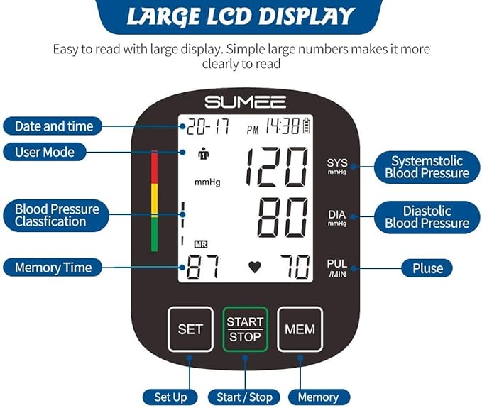 Wrist Blood Pressure Monitor Automatic BP Machine with Large Backlit Display Heart Rate Monitors 2x99 Readings 5.3-7.7in Adjustable Cuff for Home Use,Include Carrying Case and 2AAA Batteries-Black