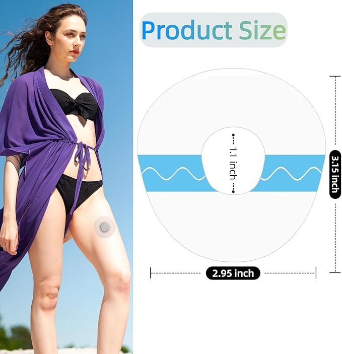 55-Pack G7 Sensor Adhesive Patches Latex-Free Sweatproof 10+ Days Wear Water-Resistant Tape Hypoallergenic & Breathable Pre-Cut Oval with Easy-Peel Backing Adhesion for Swimming Sports with Hole Patch