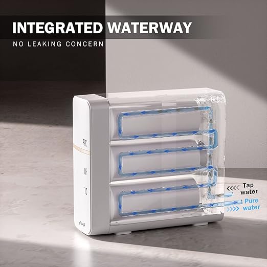 Frizzlife GX99 0.01μm Ultra Filtration Under Sink Water Filter System, Reduce 99.99% Lead, Chlorine, Bad Taste & Odor, with Brushed Nickel Dedicated Faucet, No Waste Water, No Power Required, USA Tech