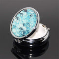 Round Medicine Box Portable Mini Metal Pill Case 2 inches Travel Little Pill Dispenser for Purse