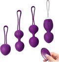 Kegel Balls for Women - 4-Piece Pelvic Floor Exercise Weights Set for Postpartum Recovery & Bladder Support, Medical Silicone Kegel Trainer for Home, Yoga & Travel Use (Purple)