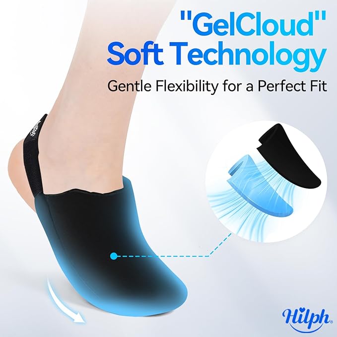 Hilph Foot Toes Ice Pack Wrap for Swelling & Bunion Surgery, Forefoot Cold Gel Sock with Strap for Broken Toes, Injuries, Gout, Plantar Fasciitis, Tendonitis, Toe Surgery Recovery, Single Black