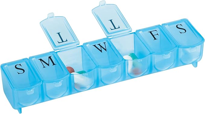 Ultra Bubble lok 7-day Pill Organizer By Apex Healthcare (Colors May Vary)