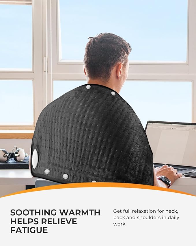 18" x 33" Large Heating Pad for Back, FSA Eligible, CooCoCo XXXL Heated Pad for Period Cramps, Heat Pad for Neck & Shoulder, 6 Heat Settings, Auto Off, Moist Heat