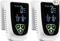 2 Pack 5-in-1 Carbon Monoxide Detectors Plug in, Natural Gas Leak Detector& Smoke Alarm with LCD Display Sound & Light Alert, Portable Fire Alarm with Temperature & Humidity Sensor for Home Travel