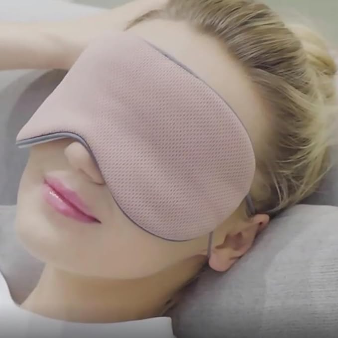 Xeahung Adjustable Sleep Mask Cotton Comfortable Eye Mask for Sleeping Women Soft Eye Covers for Sleeping Men Eye Shade Sleep Mask Light Blocking Mask 1 Pack (Pink&Gray)