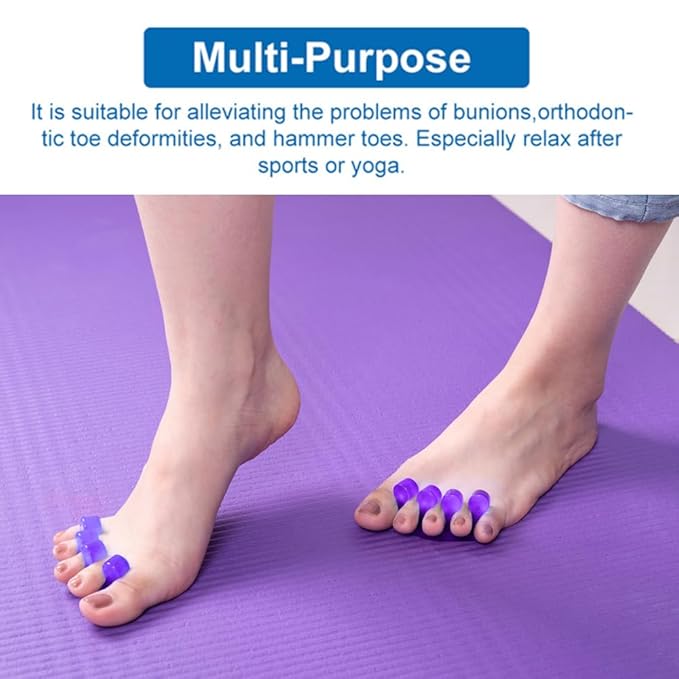 Toe Separators for Bunion & Nail Polish Application - Orthopedic Gel Material, Pedicure Toe Spacers for Toenail Separation, Washable & Reusable Soft Gel Pedicure Kit for Women