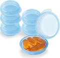 UHOUSE Small Pill Box (6 PCS), Daily Mini Pill Organizer Portable for Purse Pocket,Travel Pill Case Medicine Storage Container Earplug Case(Blue 6 PCS)