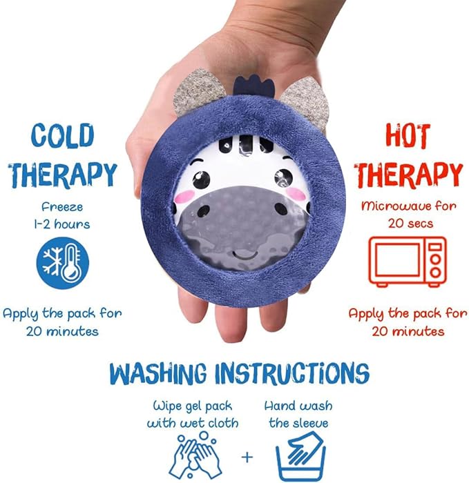 ZOMAPLE Boo Boo Ice Packs for Kids, 4 Pack, Boys Set – Calm Tears Fast with Hot & Cold Relief – Leakproof, Flexible When Frozen, BPA & PVC Free Gel – Kids Ice Packs for Boo Boos in Animal Designs