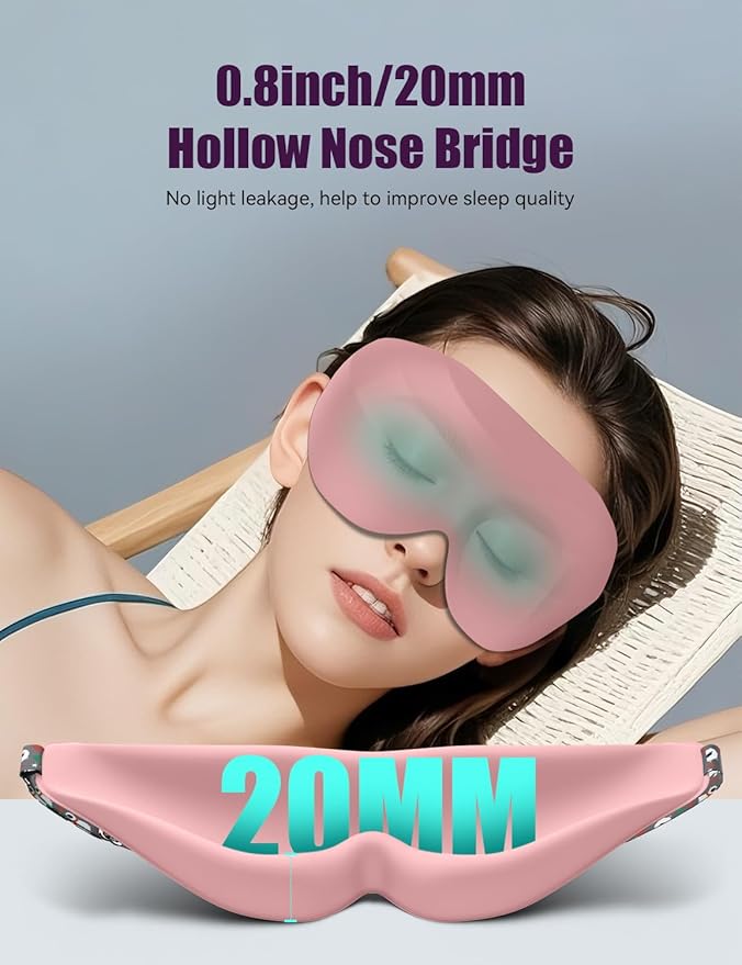 Sleep Mask for Side Sleeper Women Men, EVA BELLE Eye Mask for Sleeping Light Blocking, 3D Sleeping Mask Blackout, Soft Breathable Eye Shade Cover with Adjustable Elastic Strap for Travel Home Nap Rest